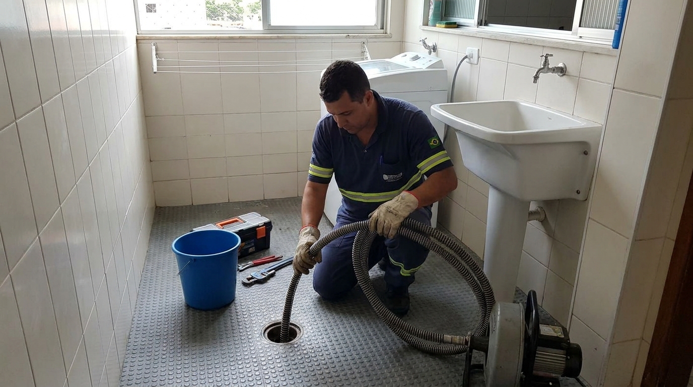 Desentupimento de ralo residencial em Macaé‑RJ